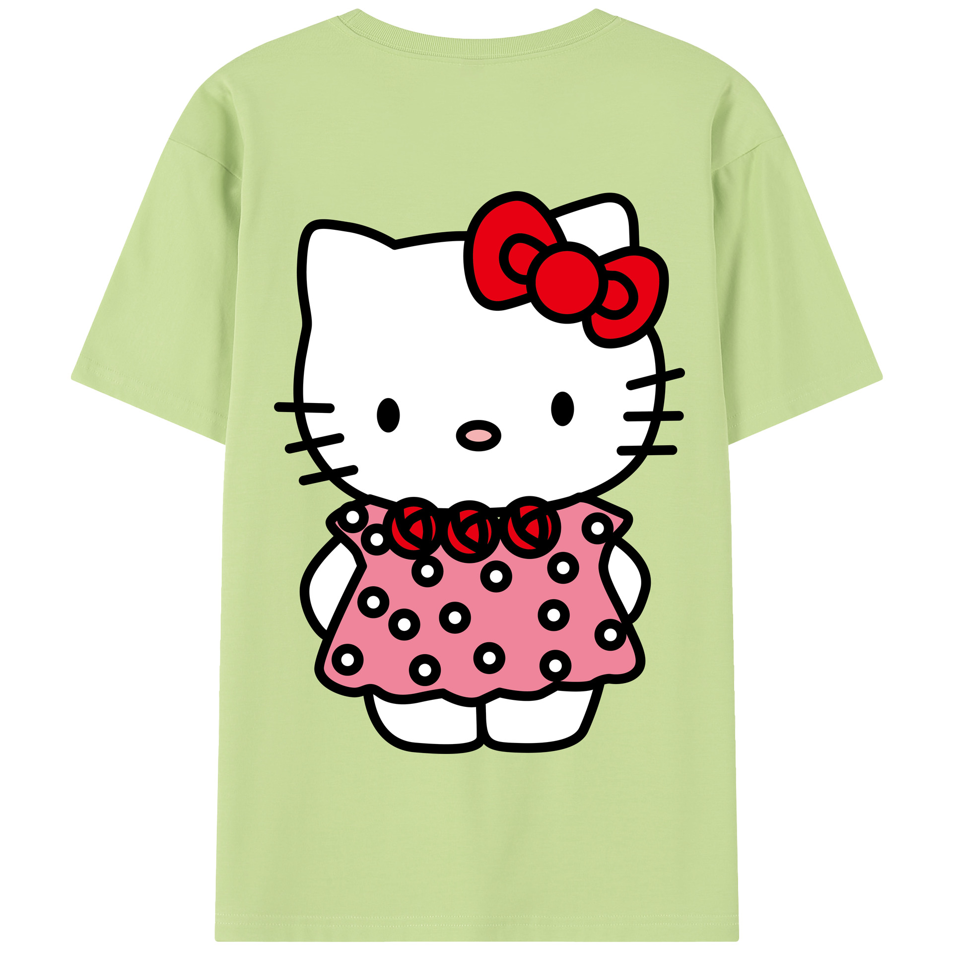 （画像用） Hello Kitty ハローキティ 綿100％半袖Tシャツ（背面プリント）